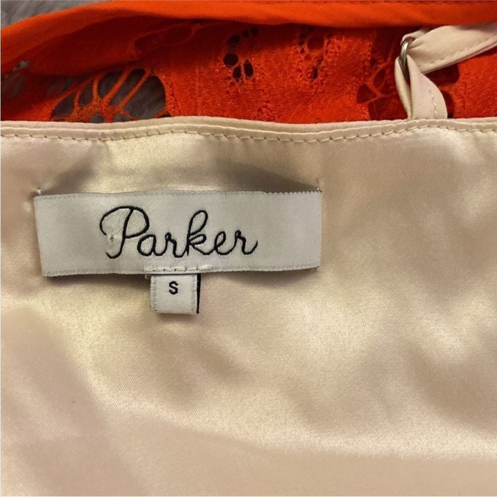 Parker Vibrant Red Lace Midi Dress, S - Picture 11 of 12